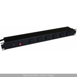 Hammond Manufacturing 1582H6A1BK | 15A 6-Outlet Power Strip with Switch, 6 ft Cord, Front Outlets, Black