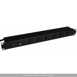 Hammond Manufacturing 1582H6A1BK | 15A 6-Outlet Power Strip with Switch, 6 ft Cord, Front Outlets, Black