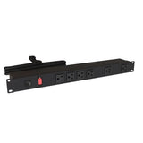Hammond Manufacturing 1582H6A1BK | 15A 6-Outlet Power Strip with Switch, 6 ft Cord, Front Outlets, Black
