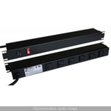 Hammond Manufacturing 1583H8A1BK | 19" Rackmount Power Strip, 8 Outlets, 15A, 6 ft Cord, Black