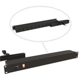 Hammond Manufacturing 1583T8A1BK | 19" Rack Mount Power Strip, 15A, 8 Outlets, 6 ft Cord, Black