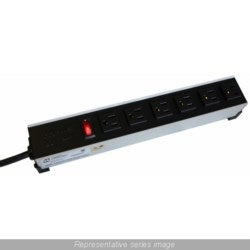 Hammond Manufacturing 1584T4A1 | 15A Heavy Duty 4-Outlet Power Strip, 6 ft Cord, Front Outlets, Black