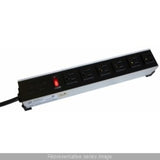 Hammond Manufacturing 1584T4A1 | 15A Heavy Duty 4-Outlet Power Strip, 6 ft Cord, Front Outlets, Black
