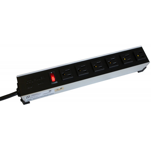 Hammond Manufacturing 1584T8B1 | 15A Heavy Duty 8-Outlet Power Strip, 15 ft Cord, Front Outlets, Black