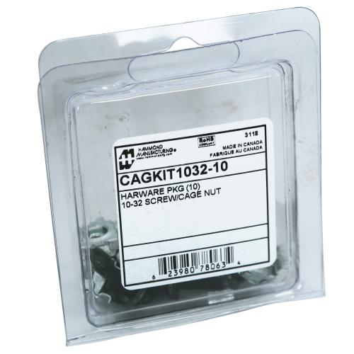 Hammond Manufacturing CAGKIT1032-10 | Cage Nuts & Screws Kit, 10-32, Pack of 10