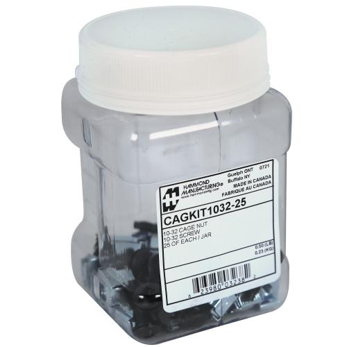 Hammond Manufacturing CAGKIT1032-25 | Cage Nuts & Screws Kit, 10-32, Pack of 25