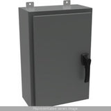 Hammond Manufacturing HW24248GYHK | NEMA 4/12 Wallmount Enclosure with Handle, Hinged, 24" x 24" x 8", Steel/Gray