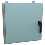 Hammond Manufacturing HW24248GYHK | NEMA 4/12 Wallmount Enclosure with Handle, Hinged, 24" x 24" x 8", Steel/Gray
