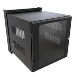Hammond Manufacturing HWM2412U26WDBK | 12U Swing-Out Wall Cabinet, 24"W x 31.7"D, Window Door