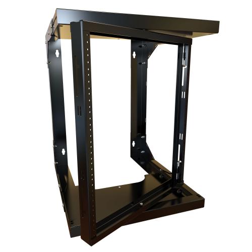Hammond Manufacturing HWMR1912UBK | 12U Adjustable Depth Center Swing Wall Rack (18"-24")
