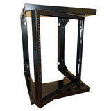 Hammond Manufacturing HWMR1912UBK | 12U Adjustable Depth Center Swing Wall Rack (18"-24")