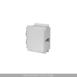 Hammond Manufacturing PJU12106TF | NEMA 4X Solid Door Enclosure, Twist Latch with Flange, 12" x 10" x 6", Fiberglass