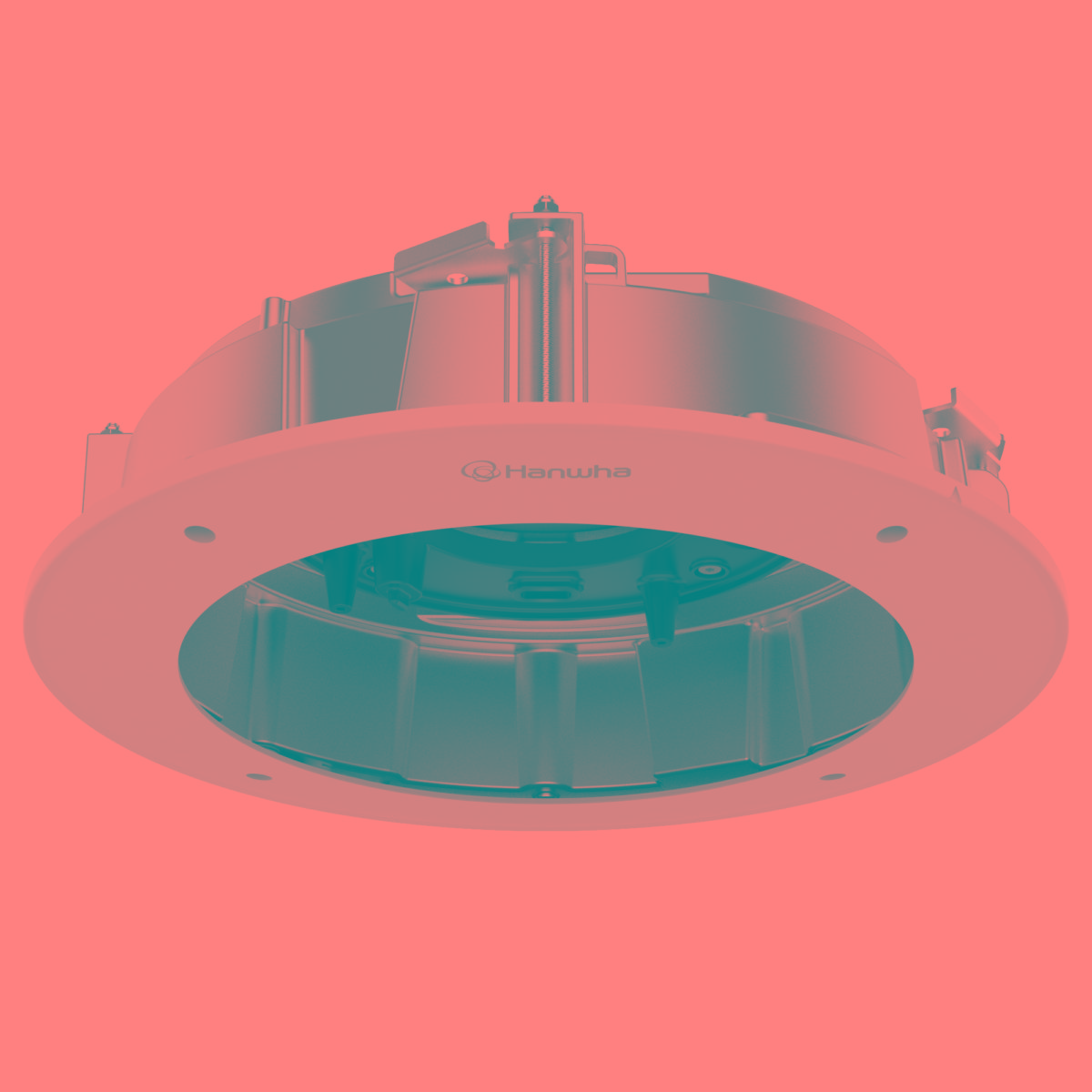 Hanwha Tec SHD-2500FPW | In-Ceiling Mount, Aluminum, White, DiaxL 13.86 x 4.23 in., 11.02 lb.
