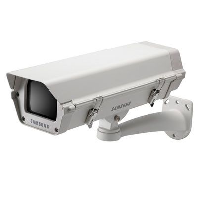 Hanwha Techwin SHB-4200 | Fixed Camera Housing, Indoor/Outdoor, Wall Mount, 5.83" Width X 16.57" Depth X 4.21" Height, Aluminum, Ivory, With Mounting Bracket