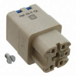 Harting 9200042733 | Han A Female Insert-Screw: Han 4A - Female - Quick Lock 20-14 AWG