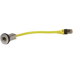 Harting 9454521504 | Har?port RJ45 CAT6 Coupler with 0.5?m Cable, Silver