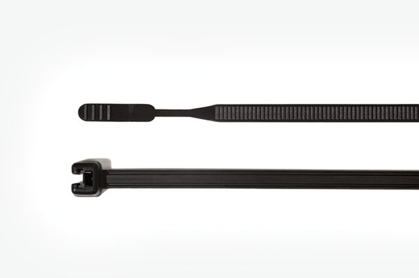 HellermannTyton 109-00088 | Q Tie, 4.1" Long, 18lb Tensile Strength, PA66HS, Black, 100/pkg
