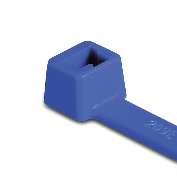 HellermannTyton 111-00659 | High-Temp Cable Tie, 4" Long, UL Rated, 18lb Tensile Strength, ETFE, Blue, 100/pkg