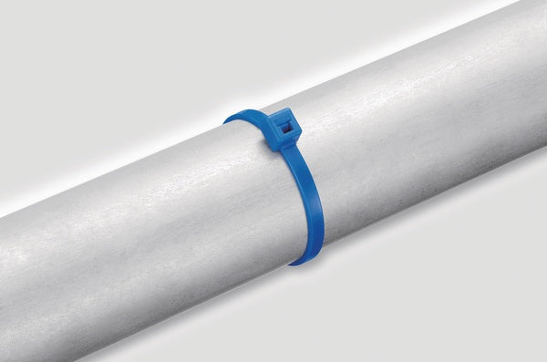 HellermannTyton 111-00698 | High-Temp Cable Tie, 5.9" Long, 30Lb Tensile Strength, Etfe, Blue, 100/Pkg