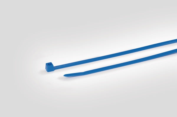 HellermannTyton 111-00732 | High-Temp Cable Tie, 7.9" Long, 50Lb Tensile Strength, Etfe, Blue, 100/Pkg