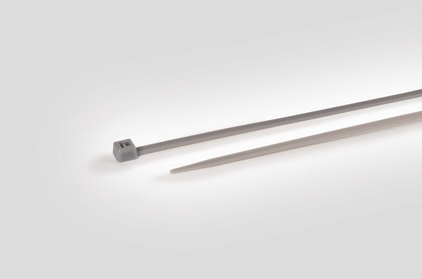 HellermannTyton 111-02390 | PVDF Cable Tie, 8" Long, 50lb Tensile Strength, PVDF, Gray, 100/pkg