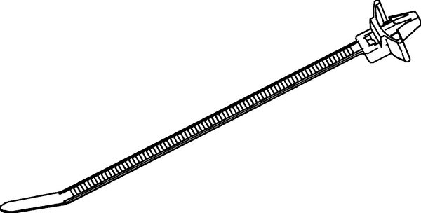 HellermannTyton 111-85395 | 1-Piece Cable Tie/Arrowhead Mount with Wings, 5.3" Long, Panel Thickness .24" - .26", 50lb, PA66HIRHS, Gray, 500/bag