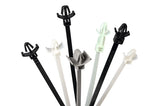 HellermannTyton 111-85395 | 1-Piece Cable Tie/Arrowhead Mount with Wings, 5.3" Long, Panel Thickness .24" - .26", 50lb, PA66HIRHS, Gray, 500/bag