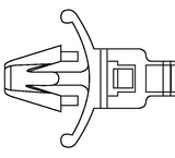 HellermannTyton 111-85460 | 1-Piece Cable Tie/Arrowhead Mount with Wings, 6.5"L, 50lb, 0.25 - 0.30" Mtg Hole, PA66, Black, 500/bag