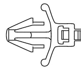 HellermannTyton 111-85460 | 1-Piece Cable Tie/Arrowhead Mount with Wings, 6.5"L, 50lb, 0.25 - 0.30" Mtg Hole, PA66, Black, 500/bag