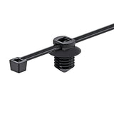 HellermannTyton 111-85810 | 2-Piece Cable Tie/Fir Tree Mount, 8.0"L, 0.38 - 0.39" Mounting Hole Dia, 50Lb, Pa66Hs, Black, 500/Pkg