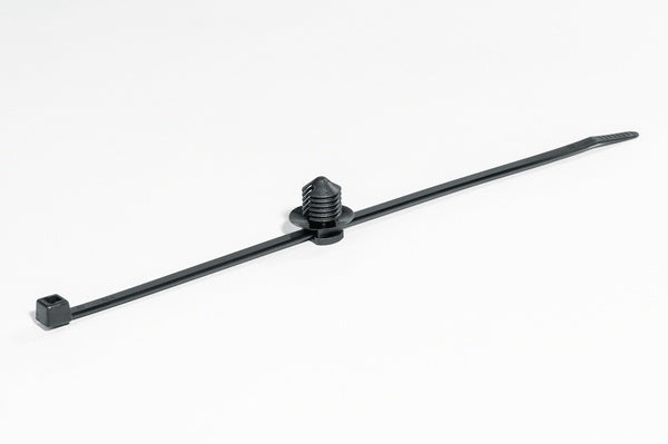HellermannTyton 111-85810 | 2-Piece Cable Tie/Fir Tree Mount, 8.0"L, 0.38 - 0.39" Mounting Hole Dia, 50Lb, Pa66Hs, Black, 500/Pkg