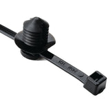 HellermannTyton 111-85810 | 2-Piece Cable Tie/Fir Tree Mount, 8.0"L, 0.38 - 0.39" Mounting Hole Dia, 50Lb, Pa66Hs, Black, 500/Pkg