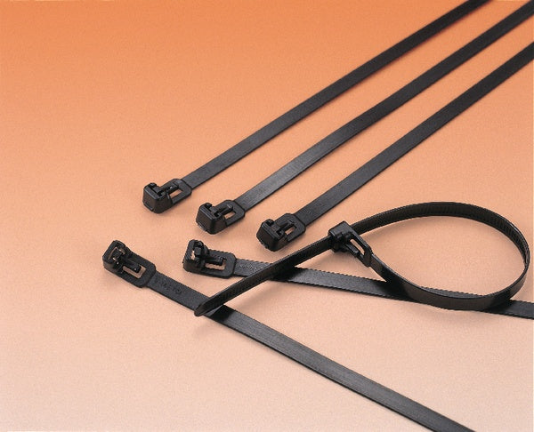 HellermannTyton 115-00054 | Releasable Cable Tie, Release Lever, 9.8" Long, 50lb Tensile Strength, PA66, Natural, 100/pkg