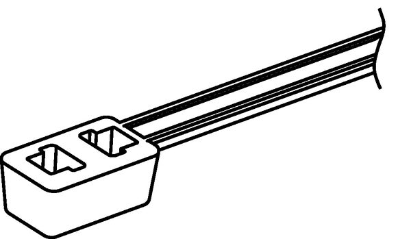 HellermannTyton 117-00008 | Double-Head Cable Tie, 15.6" Long, 50Lb Tensile Strength, Pa66Hs, Black, 100/Pkg