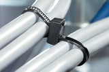 HellermannTyton 117-00008 | Double-Head Cable Tie, 15.6" Long, 50Lb Tensile Strength, Pa66Hs, Black, 100/Pkg