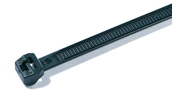 HellermannTyton 118-00066 | Outside Serrated Cable Tie, 15.2" Long, 18lb Tensile Strength, PA66HS, Black, 100/pkg