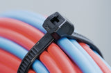 HellermannTyton 118-04800 | Outside Serrated Cable Tie, 5.7" Long, 30lb Tensile Strength, PA66HS, Black, 100/pkg
