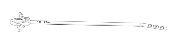 HellermannTyton 126-00041 | 1-Piece Cable Tie/Arrowhead Mount with Wings, 4.5"L, 18lb, 0.19 - 0.22" Mtg Hole, PA66, Natural, 100/pkg