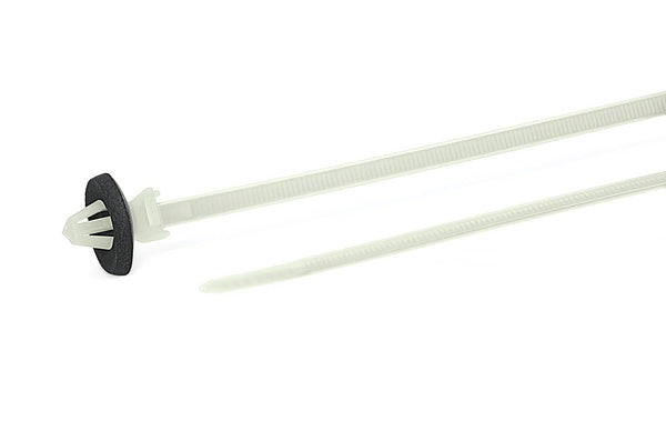 HellermannTyton 126-00065 | 1-Piece Cable Tie/Arrowhead Mount With Seal, 6.5" Long, 50Lb Tensile, Pa66Hs, Natural, 500/Bg