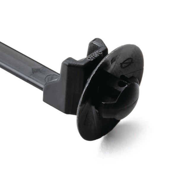 HellermannTyton 126-00099 | 1-Piece Cable Tie/Fir Tree Mount, 6.1" Long, Mounting Hole Diameter .19"-.21", PA66HS, Black, 1000/pkg