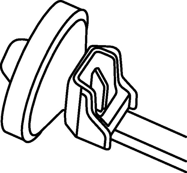 HellermannTyton 126-00244 | 1-Piece Cable Tie/Arrowhead Mount with Seal, 6.3" Long, 50lb Tensile, PA66HS, Black, 500/bag