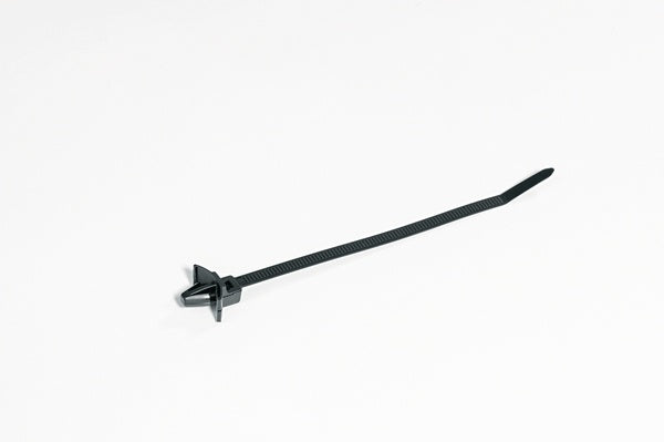 HellermannTyton 126-02204 | 1-Pc Cable Tie/Arrowhead Mount With Wings, 5.3"L, 50Lb, 0.24 - 026" Hole Dia, Pa66Hirhs, Black, 500/Bg