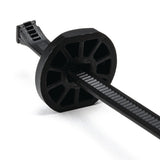 HellermannTyton 132-00010 | Button Head Cable Tie, 9.6" Long, 2.6" Max Bundle Diameter, 105lb, PA66HSUV, Black, 50/pkg