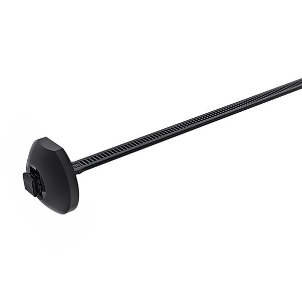 HellermannTyton 132-00035 | Button Head Cable Tie with Retainers and Pilot Bushings, 10.5" Long, PA66HIRHSUV, Black, 2000/pkg