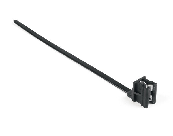 HellermannTyton 148-00200 | 1-Piece Cable Tie & Edge Clip, 8" Long, Ec12, Panel Thickness .04"-.12", 50 Lbs, Pa66Hs, Black, 500/Bg