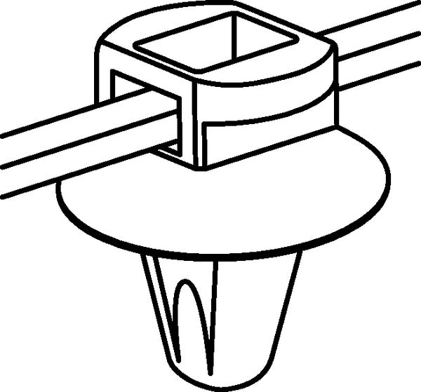 HellermannTyton 150-37791 | 2-Piece Cable Tie/Arrowhead Mount, 6.5mm hole dia., 0.6-8.25mm Panel Thickness, PA66HIRHS, Black, 500/bag