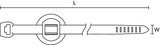 HellermannTyton 150-37791 | 2-Piece Cable Tie/Arrowhead Mount, 6.5mm hole dia., 0.6-8.25mm Panel Thickness, PA66HIRHS, Black, 500/bag