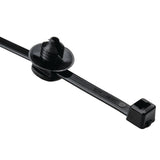 HellermannTyton 150-52693 | 2-Piece Cable Tie/Fir Tree Mount, 6.0" Long, 0.26 - 0.28" Mounting Hole, Pa66Hs, Black, 500/Pkg