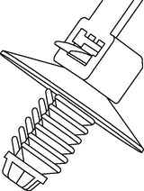 HellermannTyton 150-55500 | 1-Piece Cable Tie/Fir Tree Mount, 6.7" Long, Mounting Hole Diameter 0.25" - 0.28", Pa66, Black, 500/Pkg