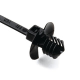 HellermannTyton 150-55610 | 1-Piece Cable Tie/Fir Tree Mount With Disc, 4.3"L, 0.19 - 0.20" Mounting Hole, Pa66, Black, 500/Pkg